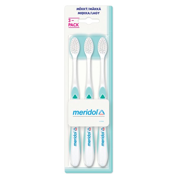 Meridol Soft Tandb�rste 3-pak. Bl�de B�rsteh�r
