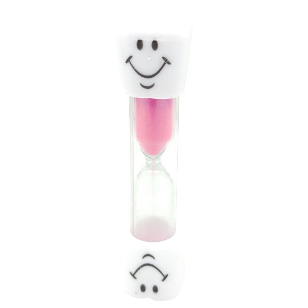 Timeglass 3 minutter Smiley  PINK