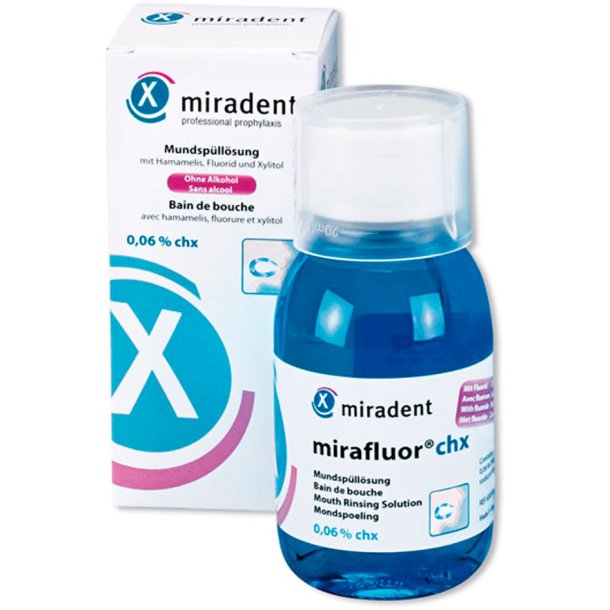 Klorhexidin Munvatten MIRADENT MiraFluor CHX 0,06% 100 ml.