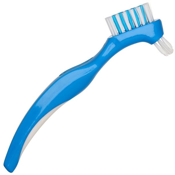 DENTADAN Prothesen-Zahnbrste - Doppelkopf - Blau