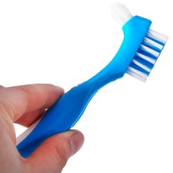 DENTADAN Prothesen-Zahnbrste - Doppelkopf - Blau
