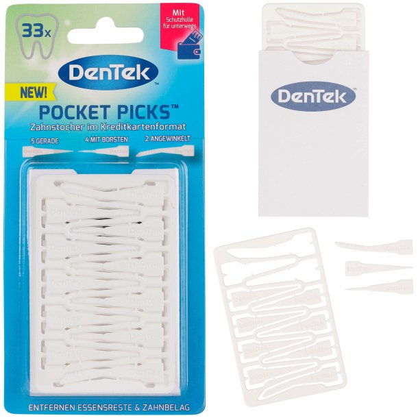Plast tandpetare DenTek Pocket Picks plnbokskort