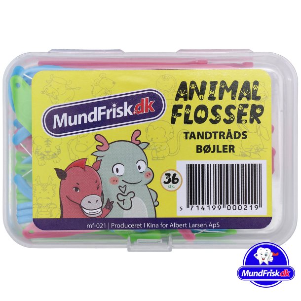 Zahnseidenhalter fr Kinder, MundFrisk Animal Flosser 36 stk.
