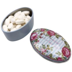 Pillbox Aluminiumrosa dekor Pillbox