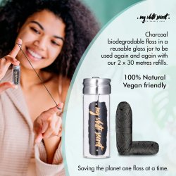 Tandtrd uden PFAS Charcoal My White Secret Glasdispenser