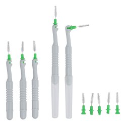 Mellemrumsbrster 0.8 mm - St med 5 stk. + 5 Refills - GRN
