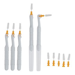 Spaltbrsten 1,2 - 1,5 mm - Set а 5 Stck. + 5 Nachfllungen - ORANGE