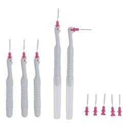 Mellemrumsbrster 0.6 mm - St med 5 stk. + 5 Refills - PINK