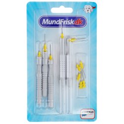 Mellemrumsbrster 0.7 mm - St med 5 stk. + 5 Refills - GUL