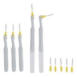 Mellemrumsbrster 0.7 mm - St med 5 stk. + 5 Refills - GUL