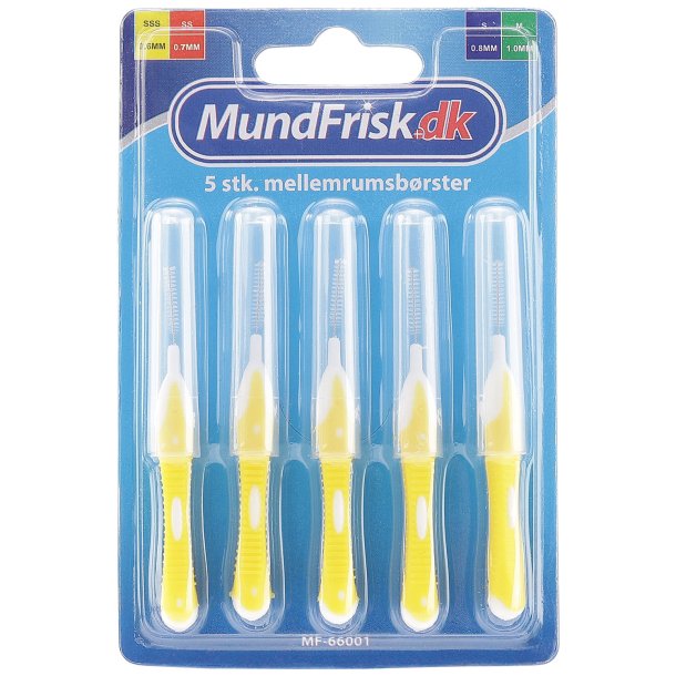 MundFrisk SSS Gap borstar 0,6 mm - 5 st. - Gul