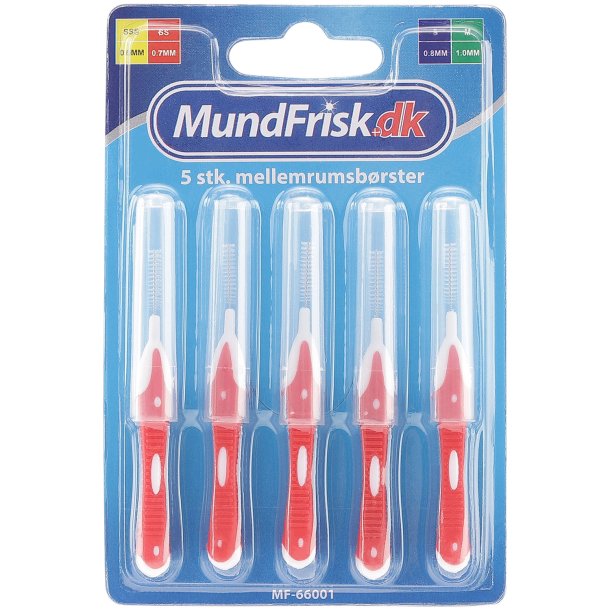 MundFrisk SS Gap brster 0,7 mm - 5 stk. - Rd