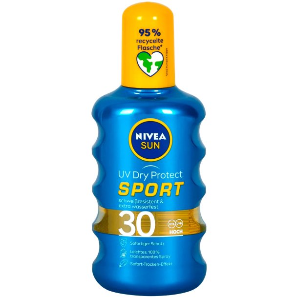 Nivea Sun Sunspray UV Dry Protect Sport SPF 30 Solskyddsmedel 200 ml