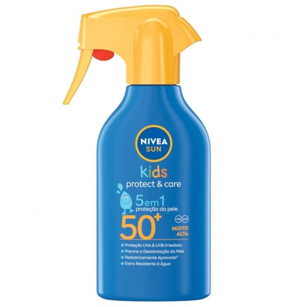 Nivea Sun Spray SPF 50 Kids Protect &amp; Care 5-i-1 hudbeskyttelse 