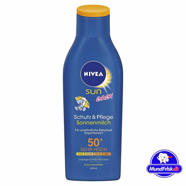 Nivea Sun Baby Solcreme Protection Care SPF 50 Vandtæt 200 ml. - Solcreme til - MundFrisk.dk