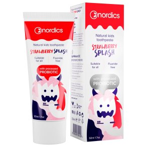 Naturlig tandkrm fr barn NORDICS Probiotic Strawberry Splash 50 ml