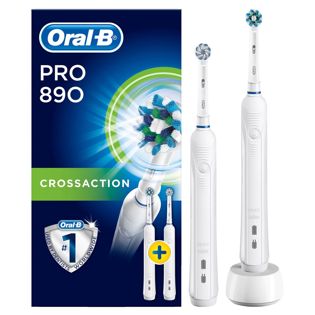 konsol hensynsløs modbydeligt Oral-B 2 stk. El-tandbørster Pro 890 DUO CrossAction - Oral-B Pro  Eltandbørster - MundFrisk.dk