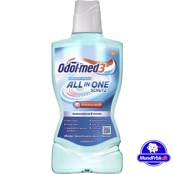 Odol-Med 3 Mundwasser All In One mit Fluorid 500 ml.