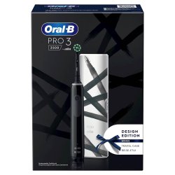 Oral-B Pro 3 3500 Elektrisk tannbrste + Etui Streifen Design Edition Sort