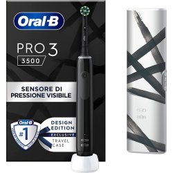 Oral-B Pro 3 3500 Elektrisk tannbrste + Etui Streifen Design Edition Sort