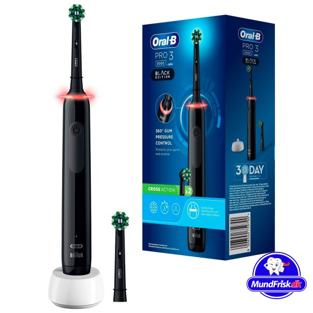 Oral-B Pro 3 3000 CrossAction El-tandbrste Ekstra Brstehoved Black