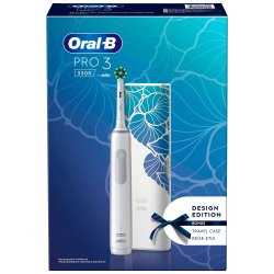 Oral-B Pro 3 3500 Elektrisk tannbrste + Etui Floral Design Edition Hvit