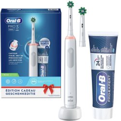 Oral-B Pro 3 3800 elektrisk tandborste + tandkr�m + extra borsthuvud vit