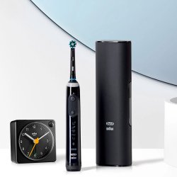Oral-B Genius X Elektrische Zahnb&uuml;rste + Braun Wecker Black