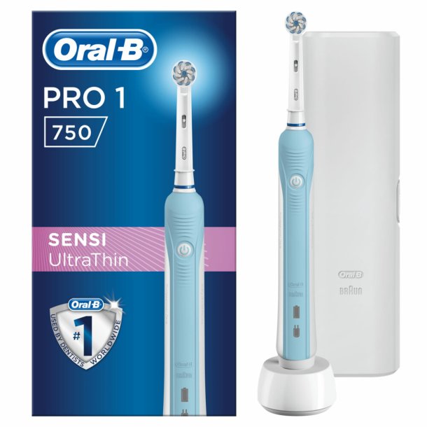Oral B Eltandborste + Resefodral Pro 750 Sensi UltraThin