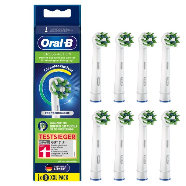8 st. Oral-B CrossAction CleanMaximiser Borsthuvuden