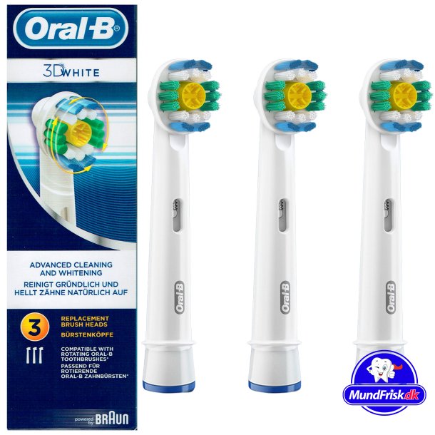 Oral-B 3D White 3 stk. - Originale børstehoveder til Oral-B - MundFrisk.dk