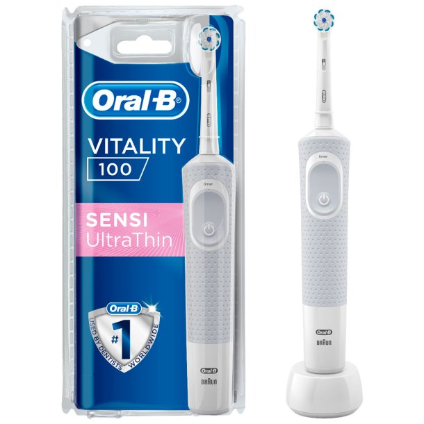 Oral-B Sensi UltraThin WHITE Vitality d100 Elektrisk tandborste