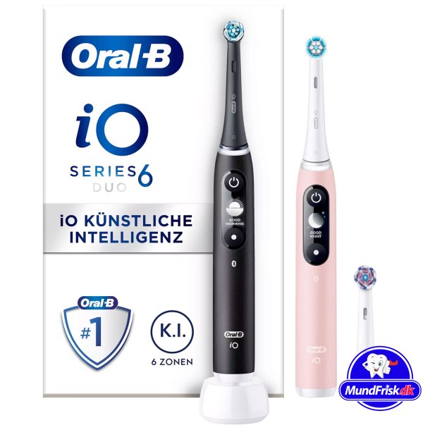 Oral-B iO Series 6 DUO Pink/ Black Elektrische Zahnb&uuml;rsten Extra B&uuml;rstenkopf