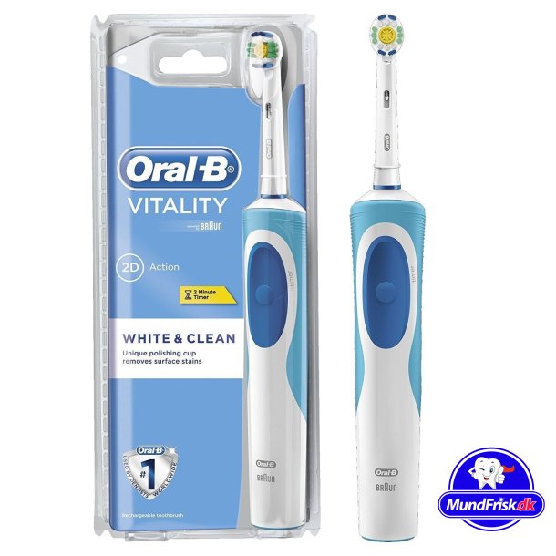Oral B El-tandbørste Vitality 3D White Oral-B 3D White El- Tandbørste - MundFrisk.dk