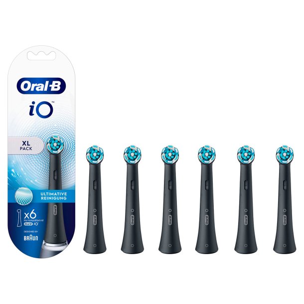 6 stk. Oral-B iO Brstehoveder BLACK Ultimate Clean