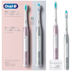 Oral-B El-tandbrster Pulsonic DUO SlimLuxe 4900 Platinum + Rosegold