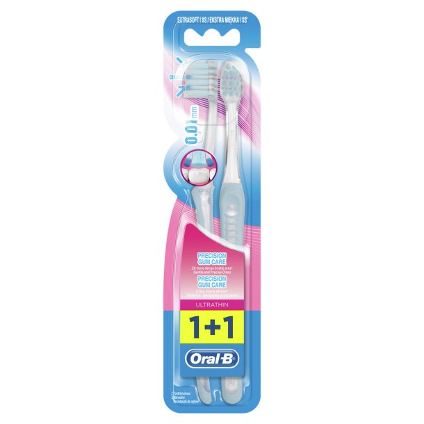 Oral-B Tandbrster 2-pk Precision Gum Care UltraThin Extra Soft