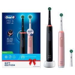 Oral B Pro 3 3900n Rosa + Svart Duo Elektriska tandborstar
