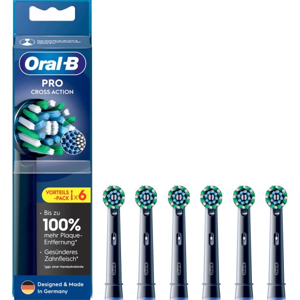 Oral-B Black PRO CrossAction Borsthuvuden 6 st.