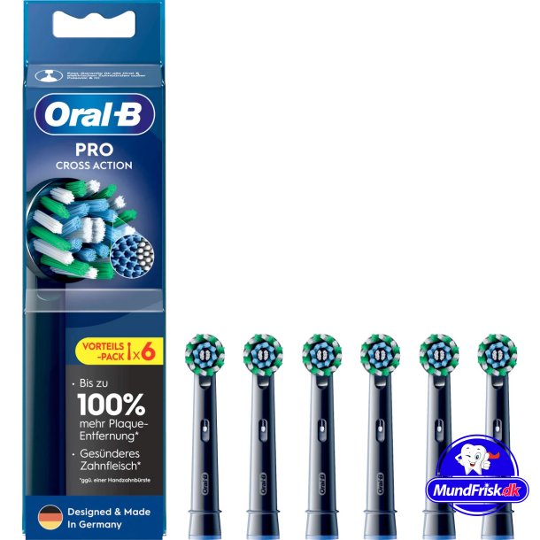 Oral-B Black PRO CrossAction Brstehoveder 6 stk.