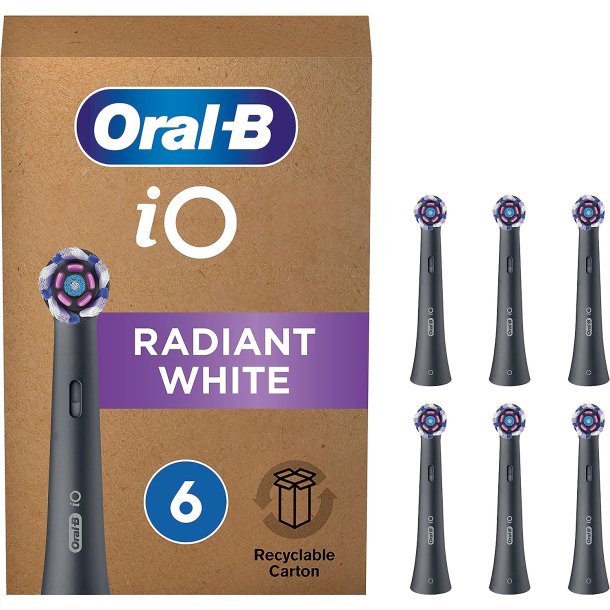Oral-B iO 6 st. SVART Borsthuvud Radiant White