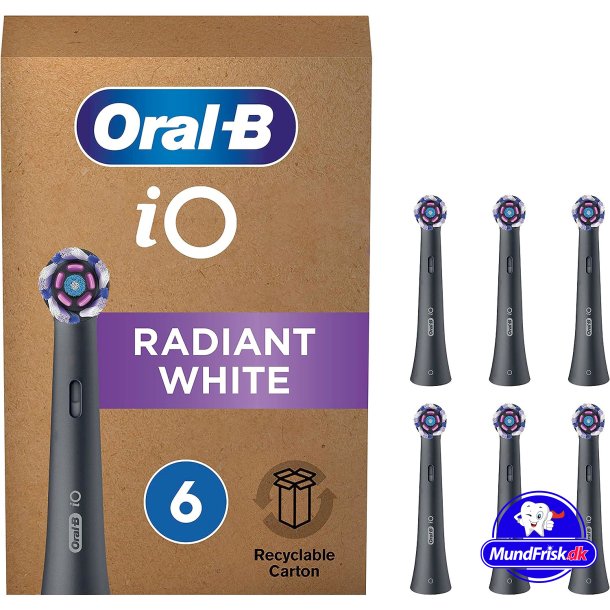 Oral-B iO 6 st. SVART Borsthuvud Radiant White