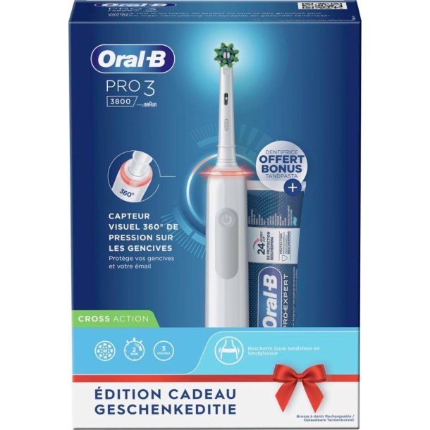 Oral-B Pro 3 3800 CrossAction Elektrisk tandborste + Tandkrm