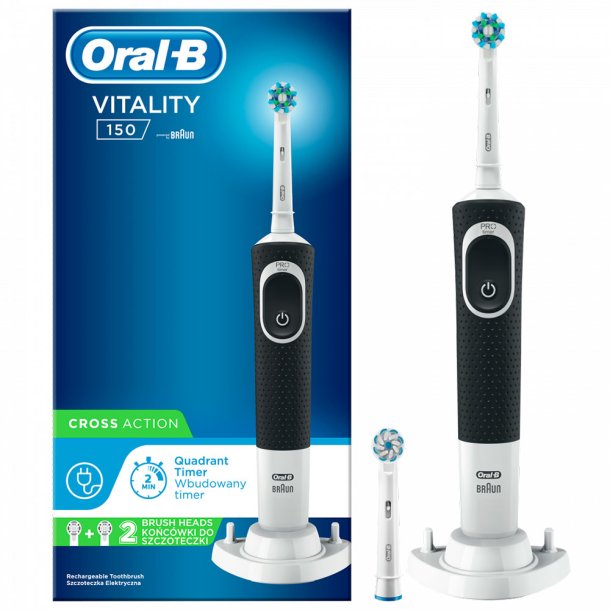 Oral-B Elektrisk tandborste Extra borsthuvuden Svart Vitality 150