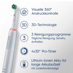 Oral-B Pro 3 3500 Elektrisk tannbrste + Etui Floral Design Edition Hvit