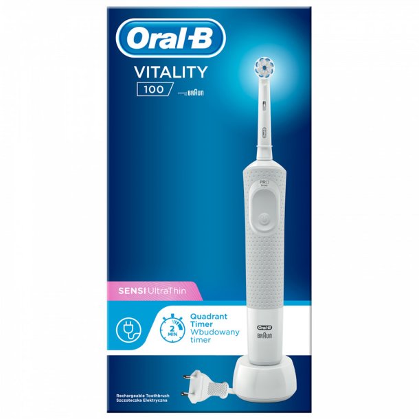 Oral-B Sensitive Clean eltandborste White Vitality D100