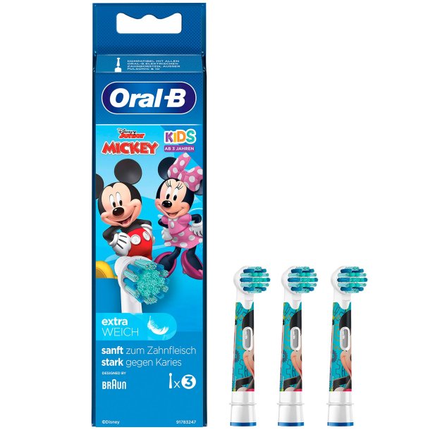 Oral-B Musse Pigg borsthuvuden fr barn 3 st.