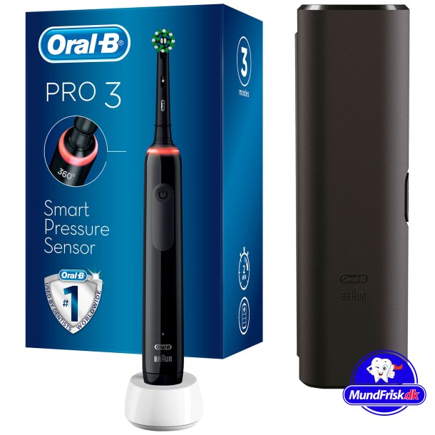 Oral-B Elektrisk tannbrste + Case Pro 3 3500 CrossAction SORT