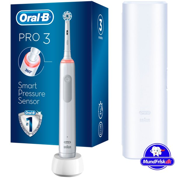 Oral-B Elektrisk tannbrste + Case Pro 3 3500 Sensitive WHITE