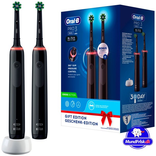 Oral-B Pro 3 3900 Duo Black 2 stk. El-tandbrster